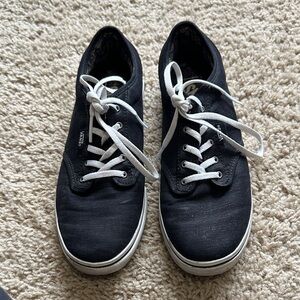 Vans Black Canvas Low-Top Sneakers with White Laces